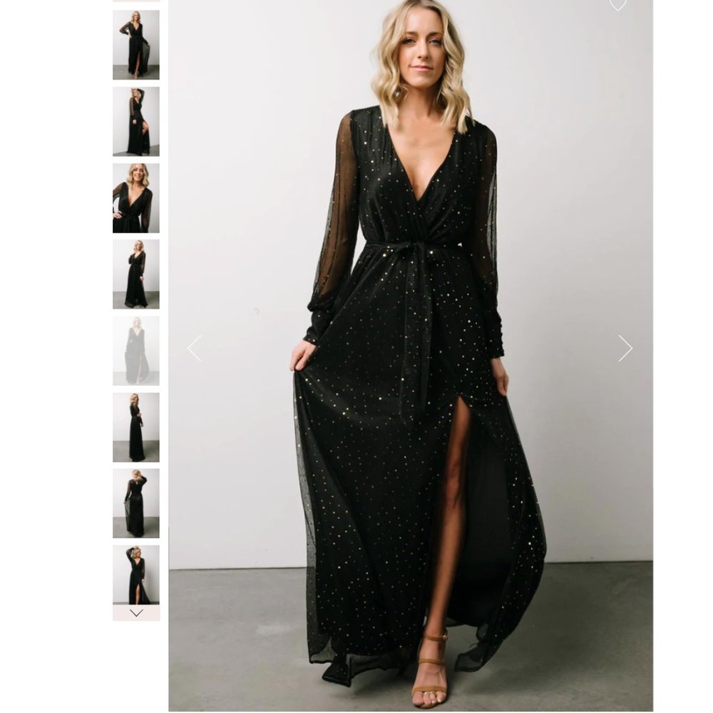 BALTIC BORN Abigail Sparkle Gown Black XS Brand New w Tags